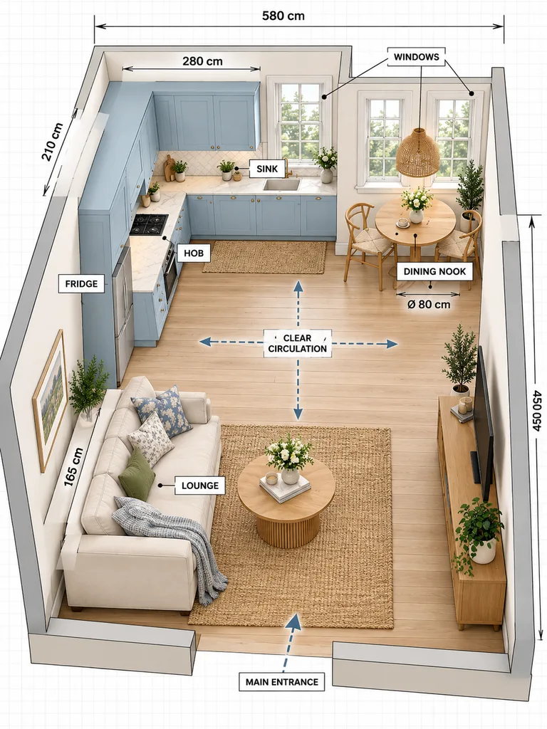 23 Clever Small Open Plan Kitchen Living Room Layout Ideas You’ll Love - image 32