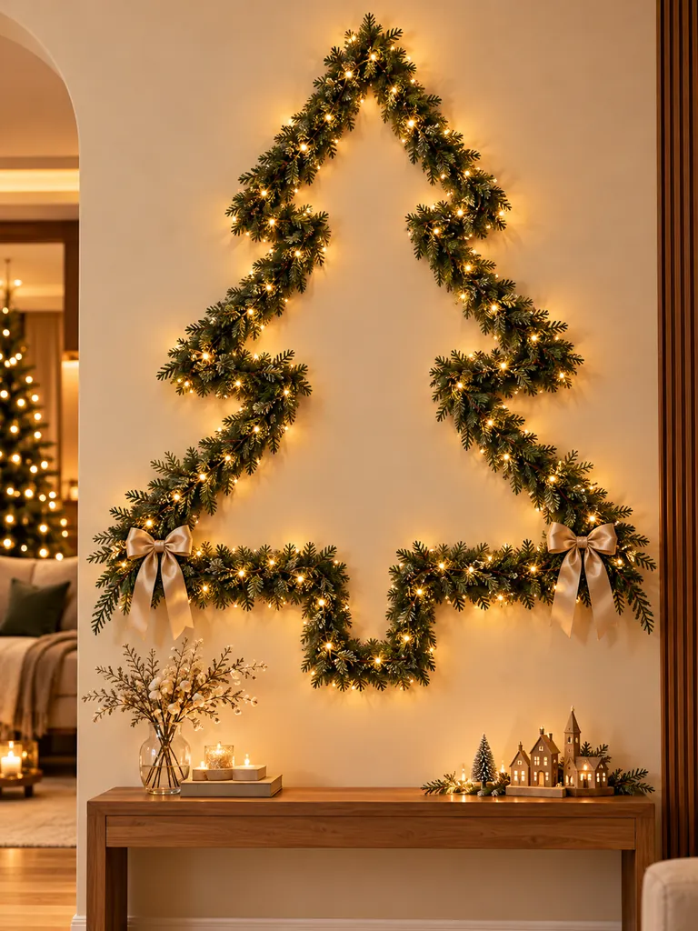 23 DIY Wall Christmas Tree Ideas That Save Space and Look Magical - image 33