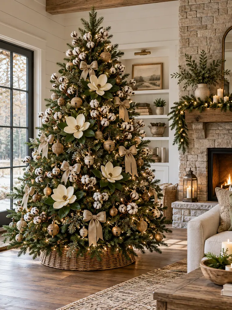 45 Modern Floral Christmas Tree Ideas for Chic and Stylish Holiday Decor - image 35