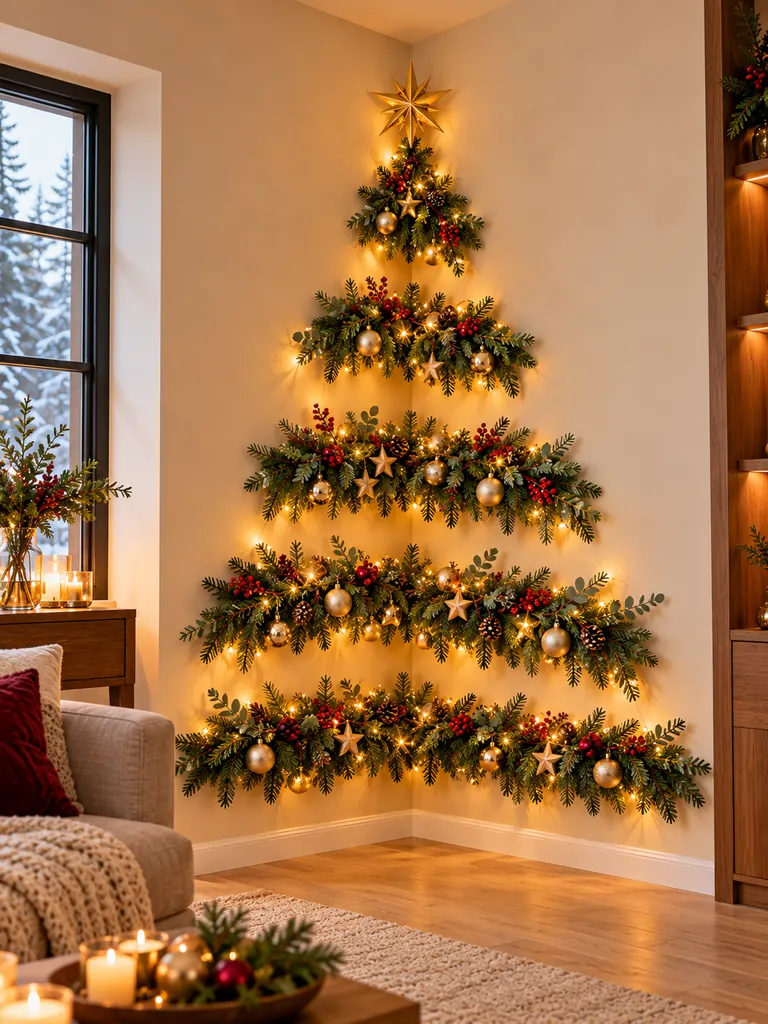 23 DIY Wall Christmas Tree Ideas That Save Space and Look Magical - image 35