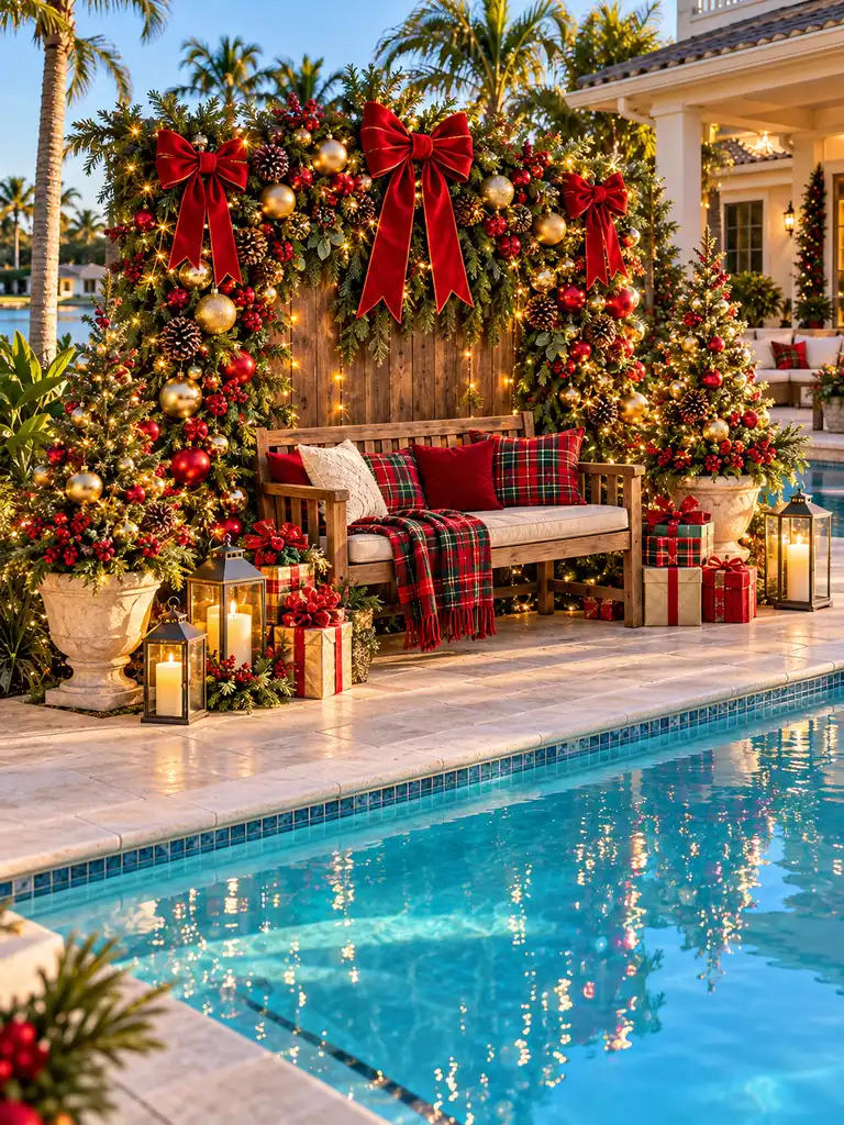 45 Gorgeous Outdoor Pool Christmas Decor Ideas for a Magical Holiday Backyard - image 36