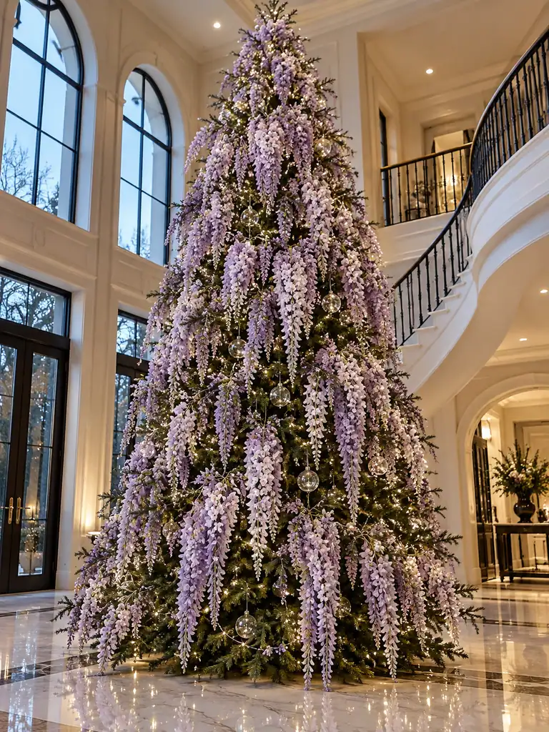 45 Modern Floral Christmas Tree Ideas for Chic and Stylish Holiday Decor - image 37