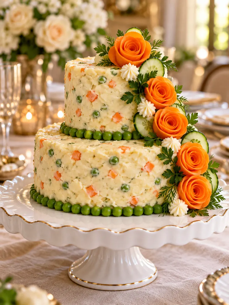 23 Festive Vegetarian Salad Cake Recipes for Christmas and Special Occasions - image 37