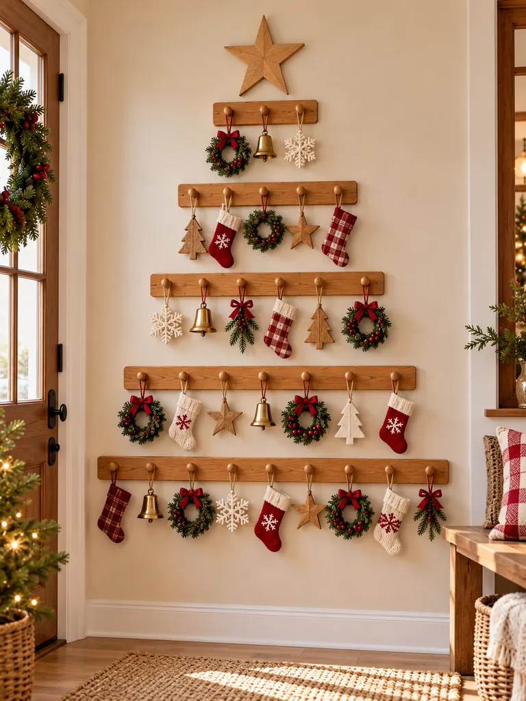 23 DIY Wall Christmas Tree Ideas That Save Space and Look Magical - image 37
