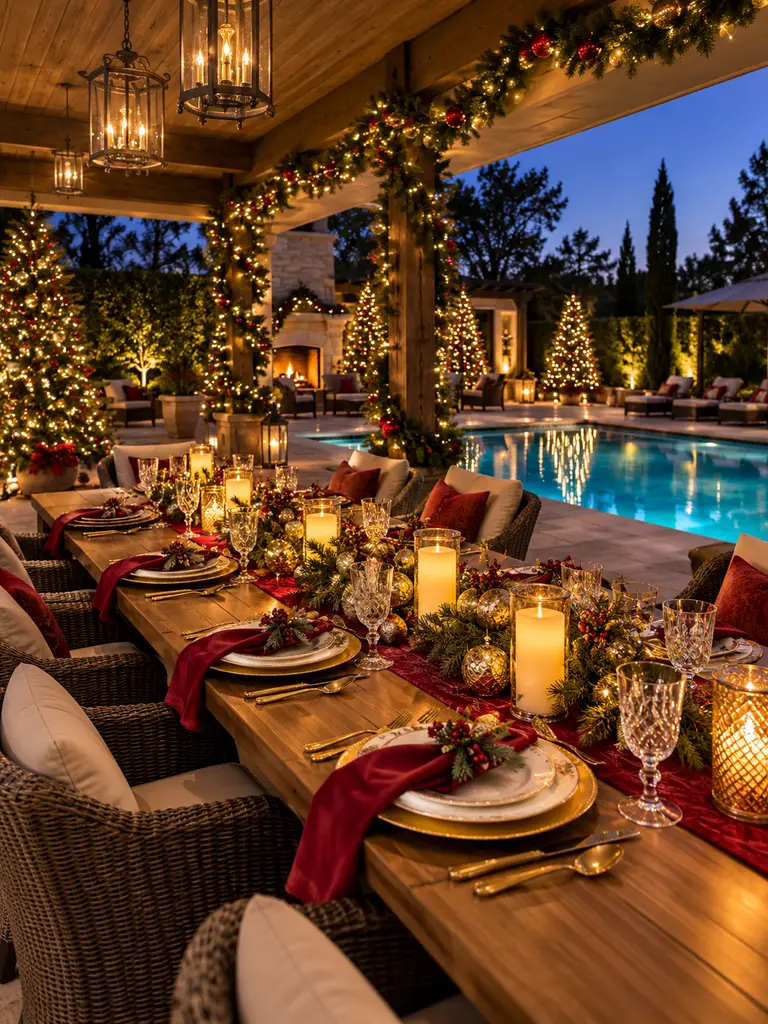 45 Gorgeous Outdoor Pool Christmas Decor Ideas for a Magical Holiday Backyard - image 38