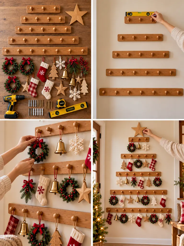 23 DIY Wall Christmas Tree Ideas That Save Space and Look Magical - image 38