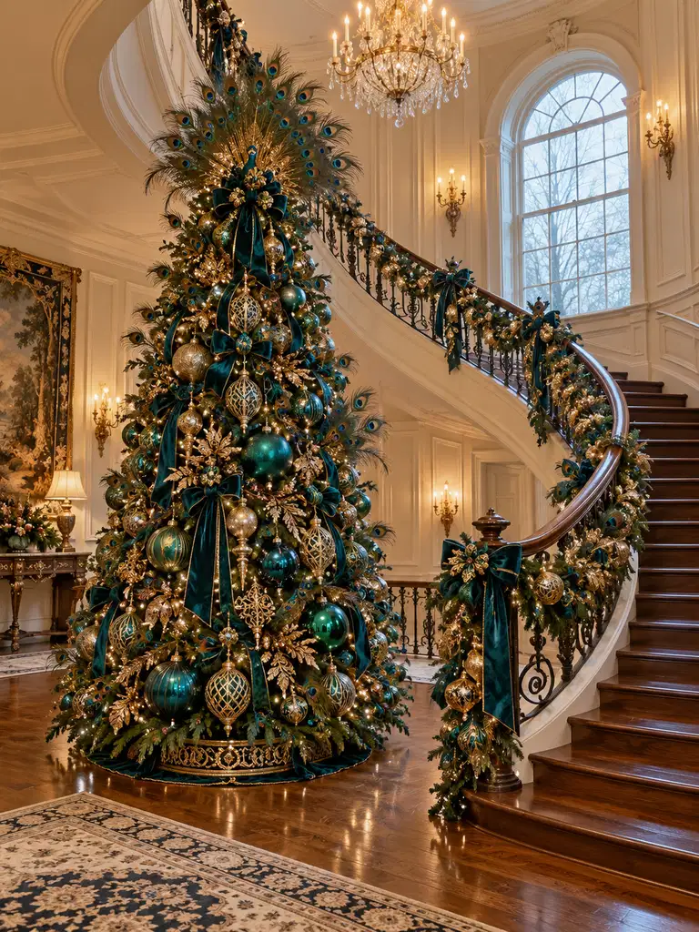 45 Unique Vintage Peacock Christmas Tree Ideas for a Grand Holiday Display - image 40