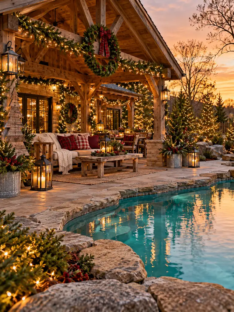 45 Gorgeous Outdoor Pool Christmas Decor Ideas for a Magical Holiday Backyard - image 40
