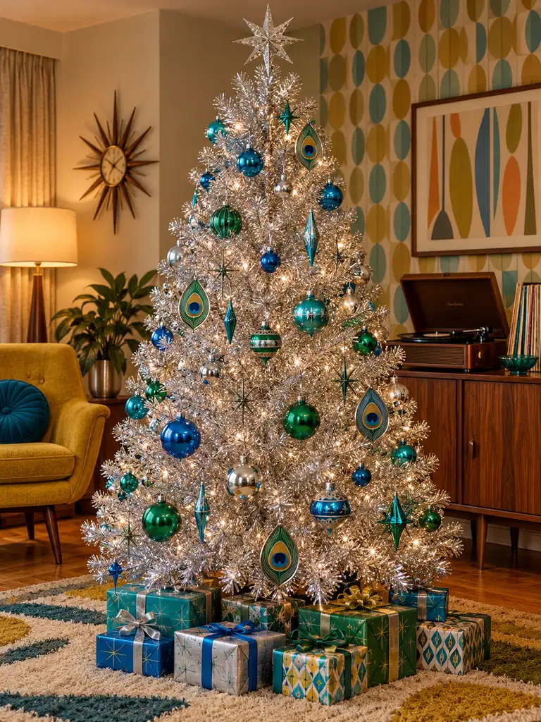 45 Unique Vintage Peacock Christmas Tree Ideas for a Grand Holiday Display - image 41