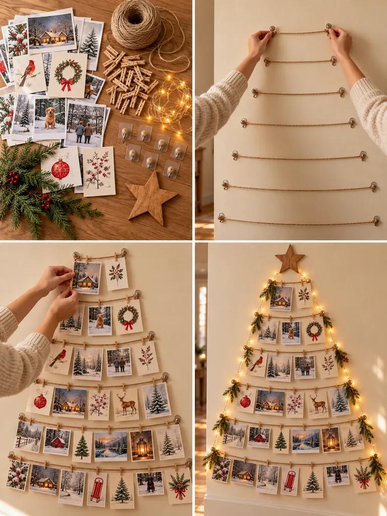 23 DIY Wall Christmas Tree Ideas That Save Space and Look Magical - image 42