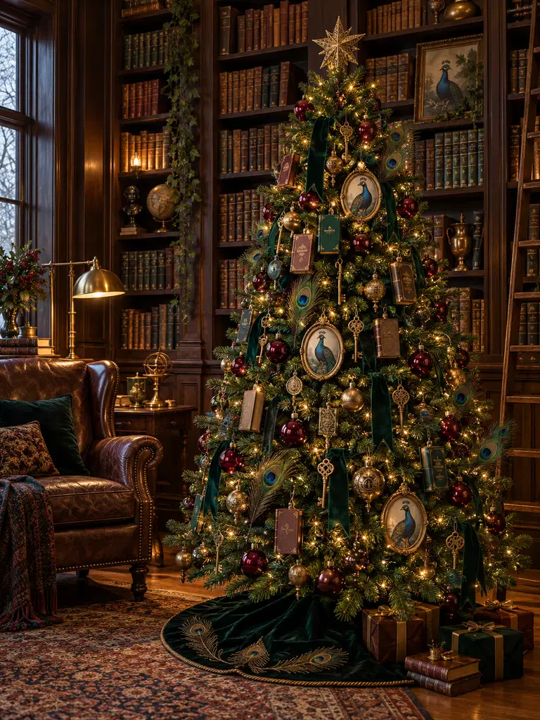 45 Unique Vintage Peacock Christmas Tree Ideas for a Grand Holiday Display - image 43
