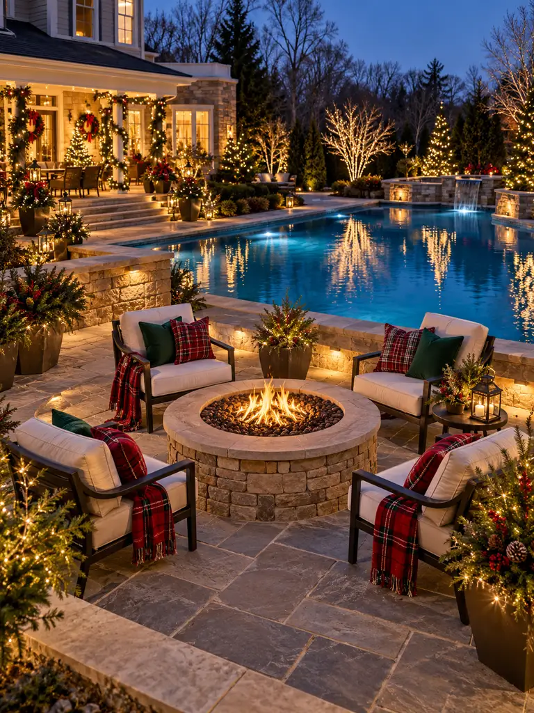 45 Gorgeous Outdoor Pool Christmas Decor Ideas for a Magical Holiday Backyard - image 43