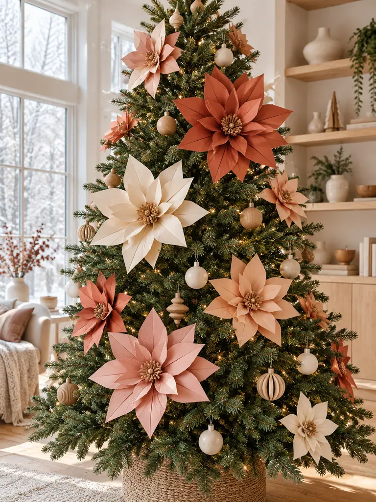 45 Modern Floral Christmas Tree Ideas for Chic and Stylish Holiday Decor - image 44