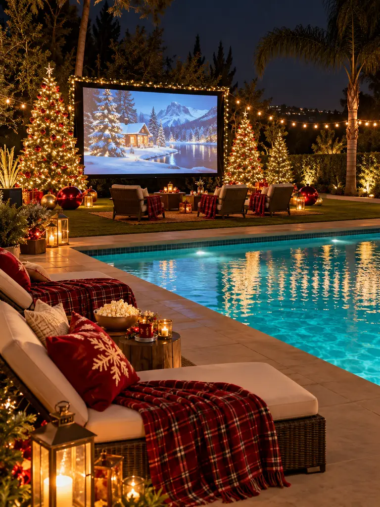 45 Gorgeous Outdoor Pool Christmas Decor Ideas for a Magical Holiday Backyard - image 44