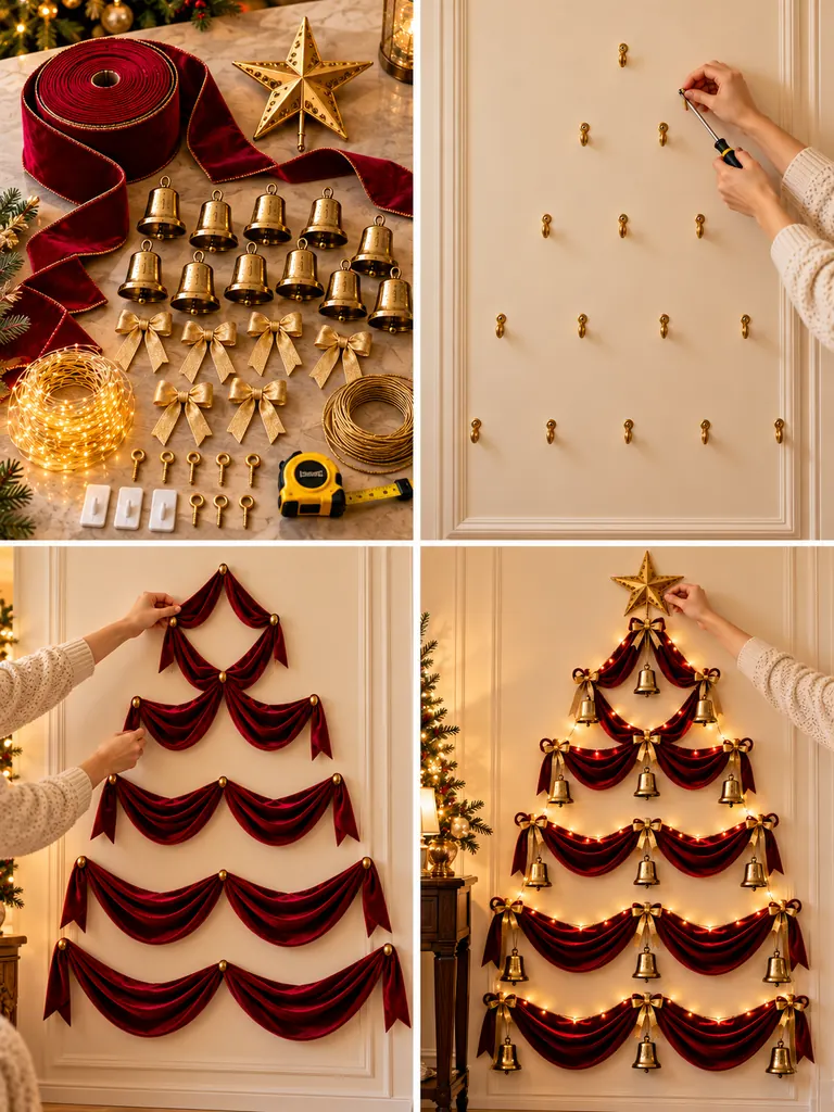 23 DIY Wall Christmas Tree Ideas That Save Space and Look Magical - image 44