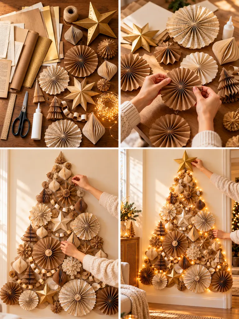 23 DIY Wall Christmas Tree Ideas That Save Space and Look Magical - image 46