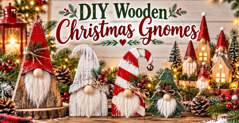 DIY Wooden Christmas Gnomes