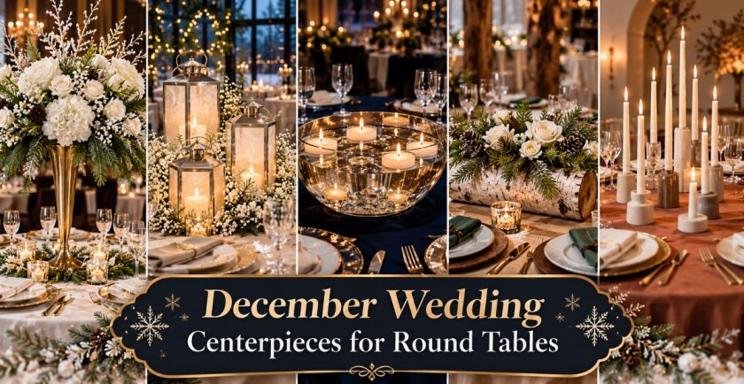 December Wedding Centerpieces for Round Tables