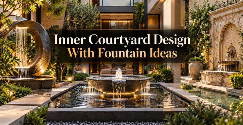 Inner Courtyard Design With Fountain Ideas