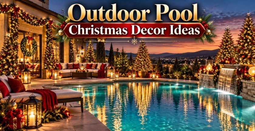 Outdoor Pool Christmas Decor Ideas