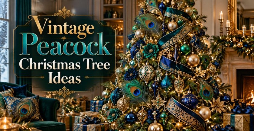 Vintage Peacock Christmas Tree Ideas